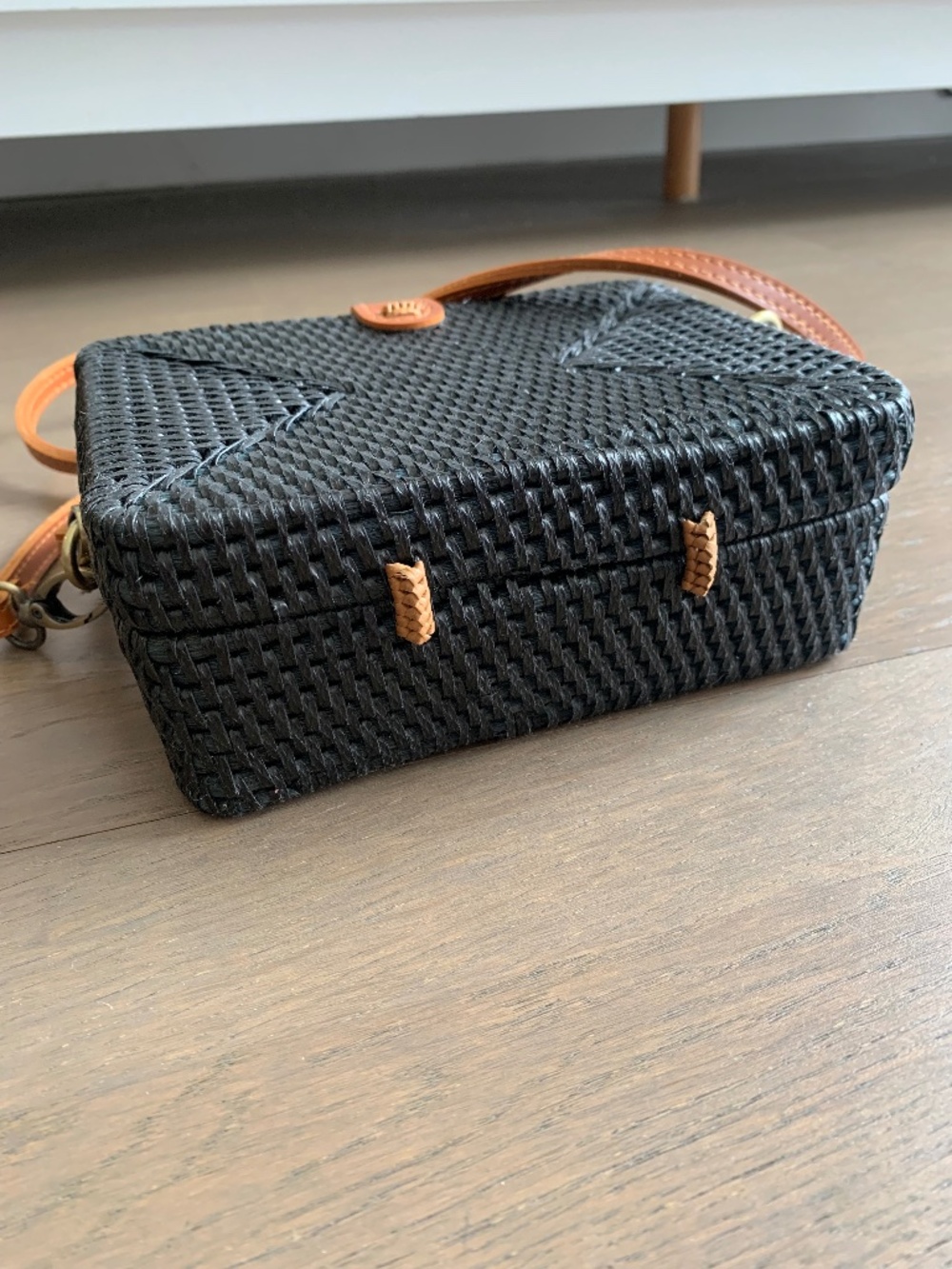 Anthropologie Boxy Rattan Crossbody Bag - Picture 9 of 16